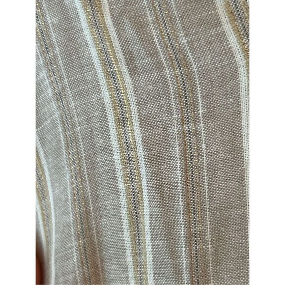 NWT Linda Anderson Boho stripe linen blend lagom shirt Midi dress sz M - Picture 6 of 8
